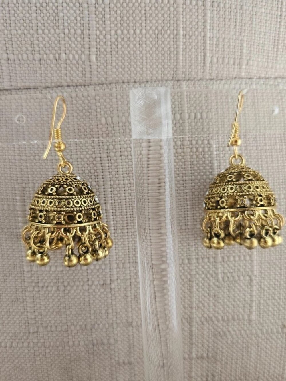 Women Earrings Gold Tone Fashion Jewelry Chandelier Jhumka Earrrings New defect - Picture 5 of 12